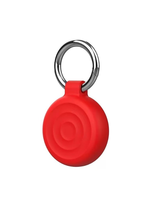 Protective Case Compatible with AirTags, Waterproof TPU Holder Case, Shockproof Anti-Scratch Cover with Keyring and Metal Catabiner, Tag Holder Protective Cover for Kids, Key, Bag, Luggage (Red D) - Image 1